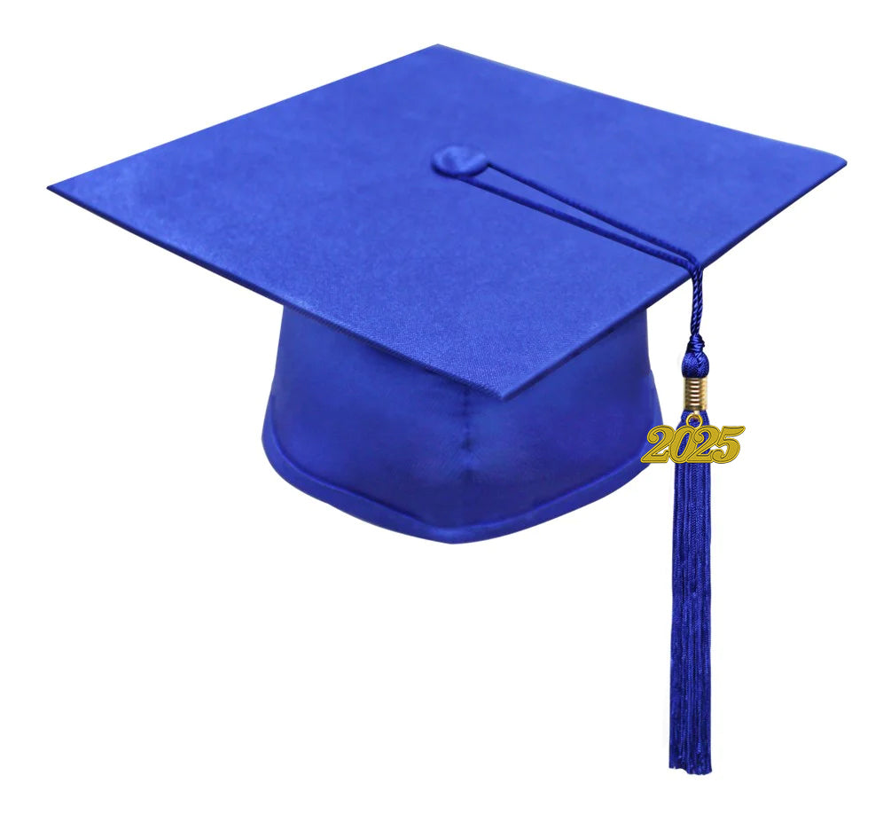 Matte Royal Blue High School Cap Tassel Graduation Caps GradCanada