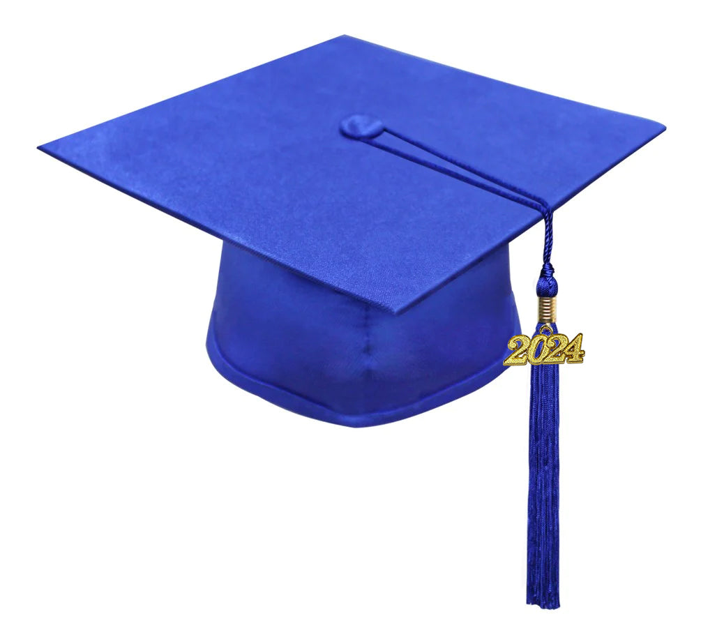 Matte Royal Blue High School Cap & Tassel - Graduation Caps – GradCanada