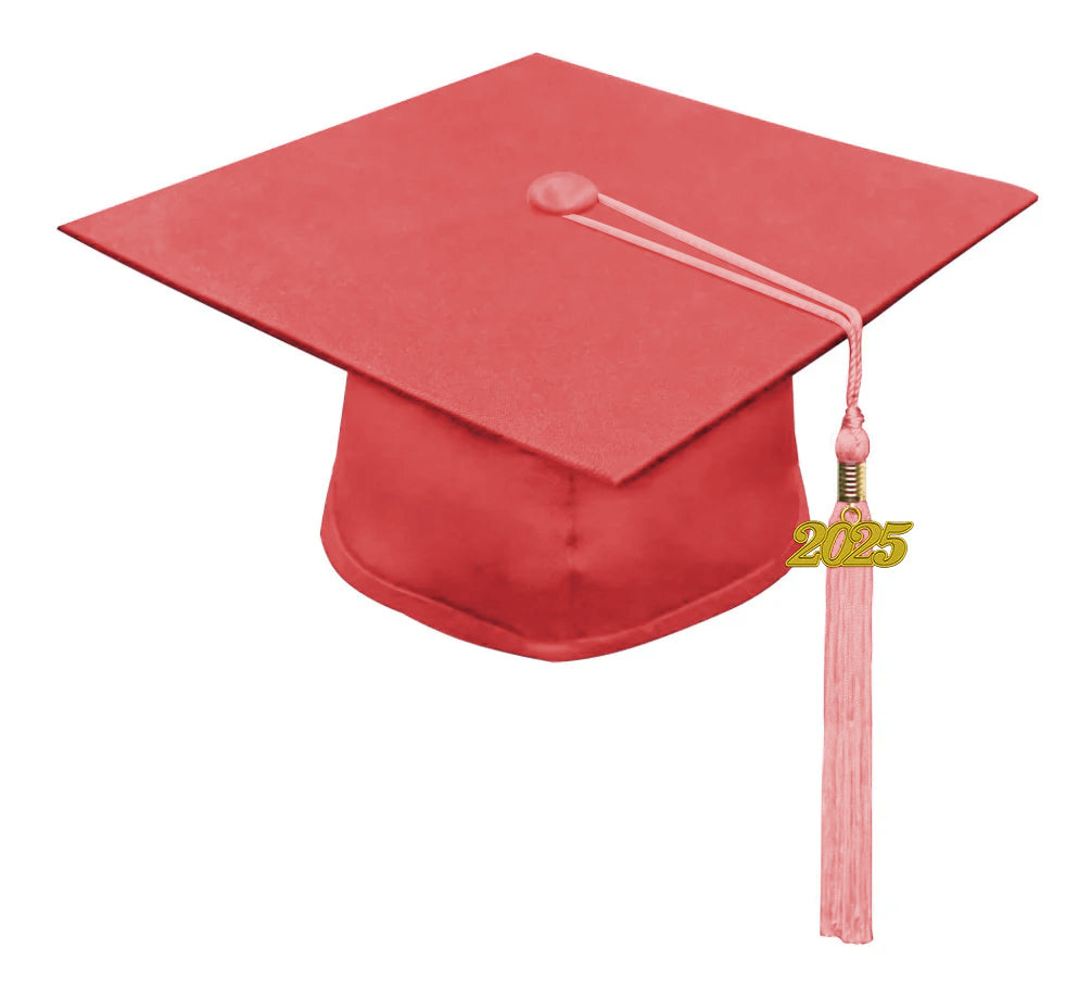 Child Matte Pink Cap & Tassel - Preschool Graduation