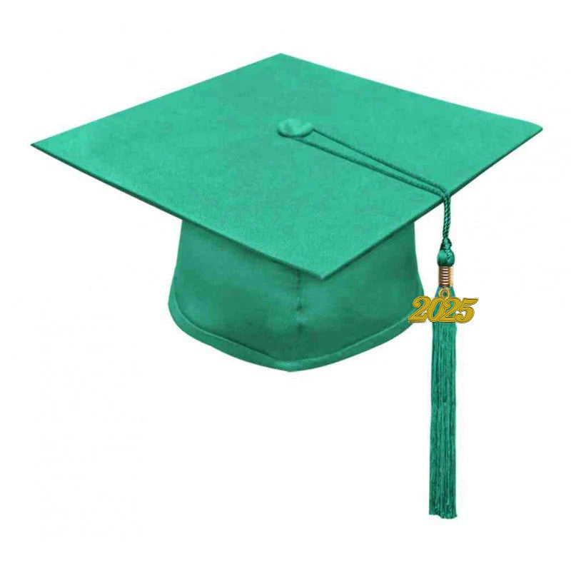 Matte Emerald Green Graduation Cap & Gown